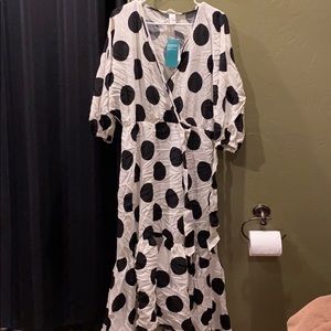 H&M black and white polka dot dress